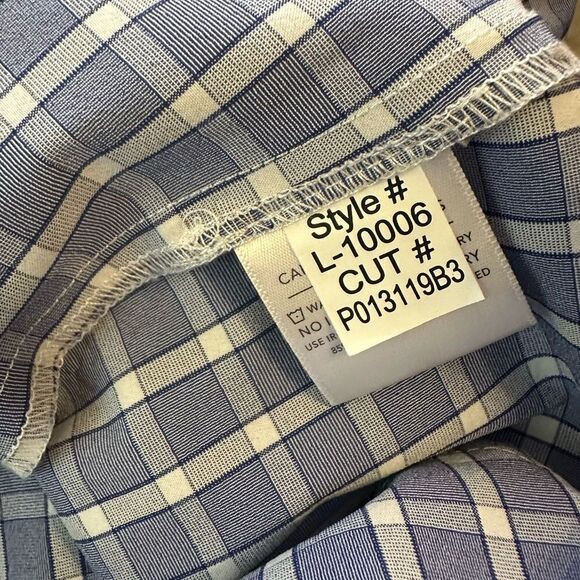 Mizzen+Main Leeward Ocean Blue and White Plaid LS Luxury Shirt in size XXL Trim - Picture 3 of 7